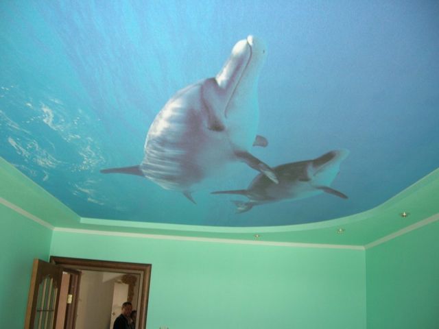 Photo du plafond tendu d'origine pour une pépinière lumineuse