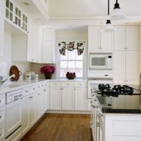 light style white kitchen with a touch of green picture