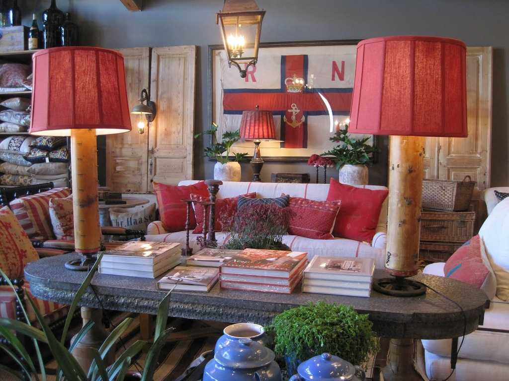 unusual boho style bathroom interior