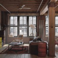 light living room decor in grunge style photo