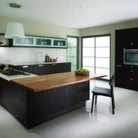 bright bedroom interior in wenge color picture