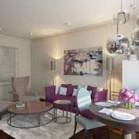 dark purple sofa in home design photo