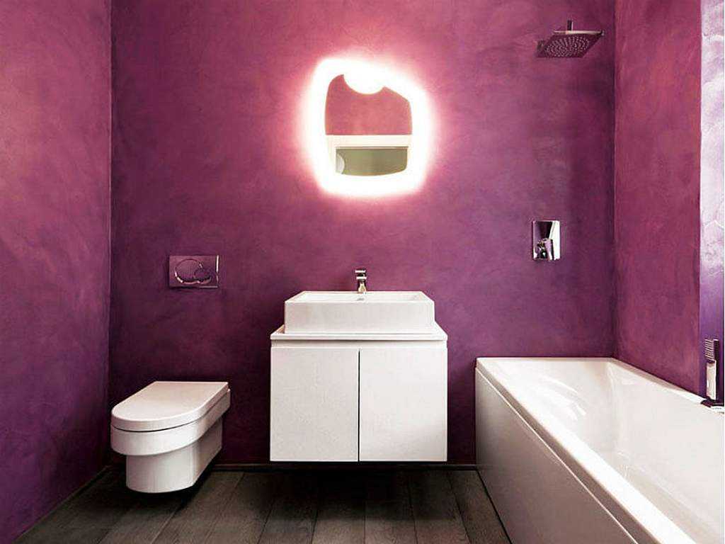 the idea of ​​a beautiful decorative plaster in the design of the bathroom