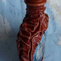 do-it-yourself idea of a light decor of leather bottles bottles photo