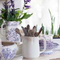 bright interior decoration room in provence style photo