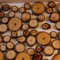 light apartment design with saw cut wood photo