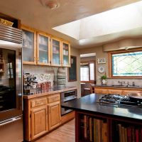 sandblasted stained-glass window in the style of the house photo