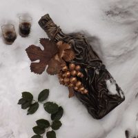 the idea of a beautiful decor of glass bottles of leather with your own hands picture