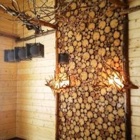 version à faire soi-même du décor original de la pièce avec une photo d'arbre