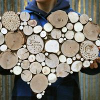 l'idée de la décoration légère de la salle avec un arbre faites-le vous-même photo