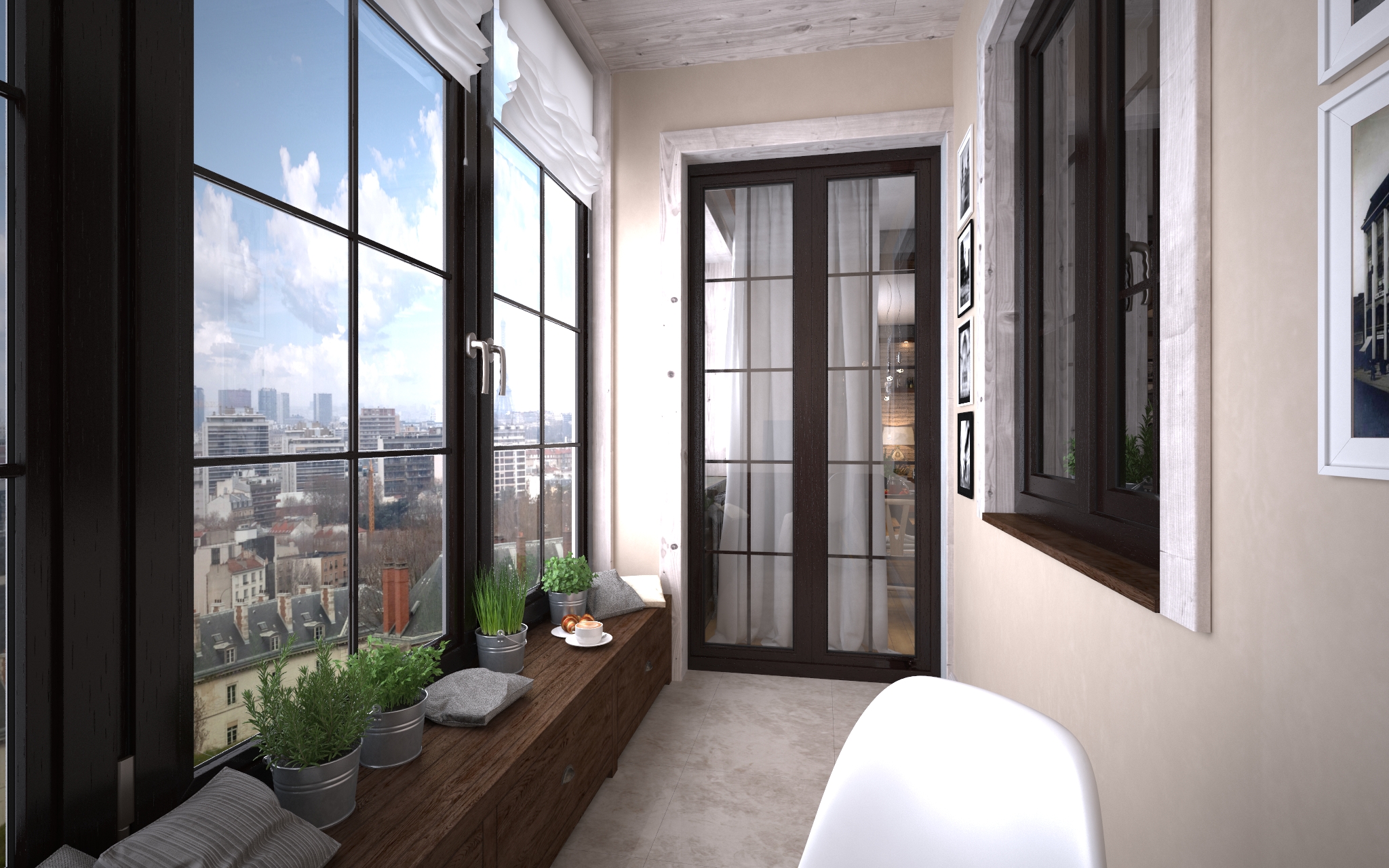 version of the original style of a small balcony