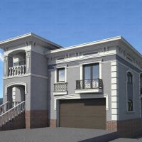 idea of ​​a beautiful facade of a country house photo