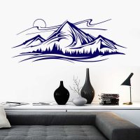 idea of ​​an original room decor with a decorative pattern on the wall picture