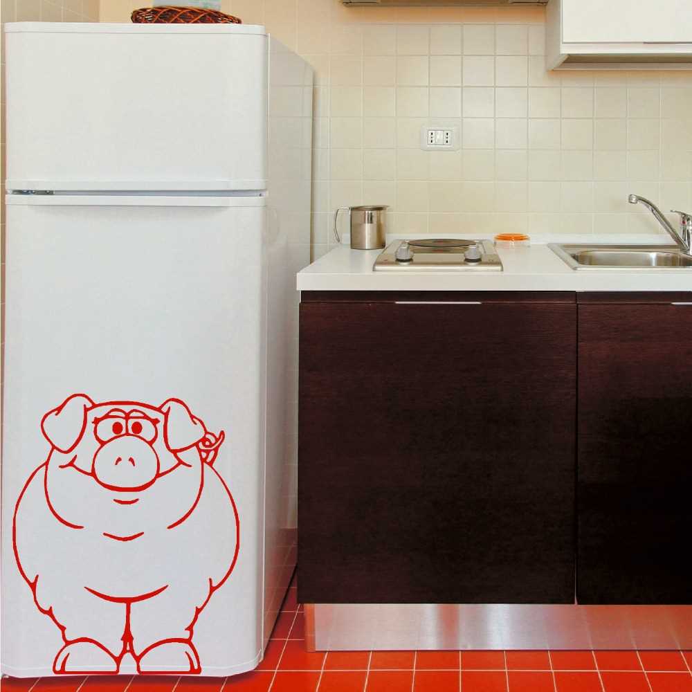 the idea of the original decoration of the refrigerator in the kitchen