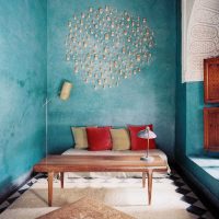 the idea of the original decorative plaster in the design of the bedroom picture