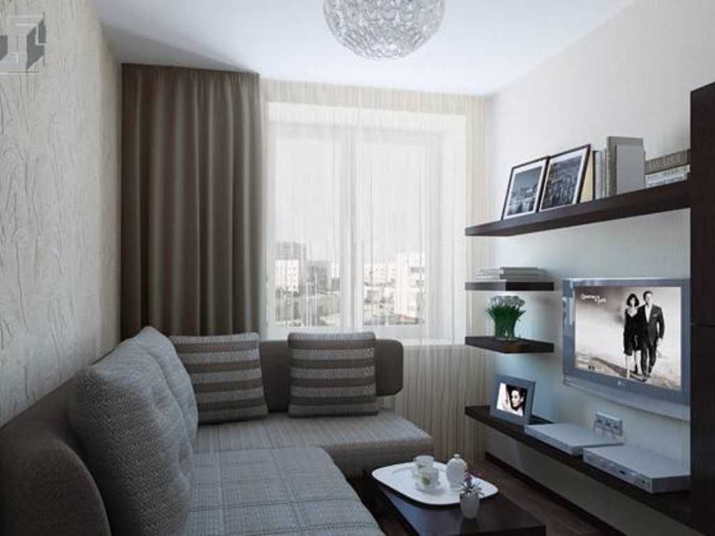 l'idée d'un design inhabituel d'un salon de 17 mètres carrés