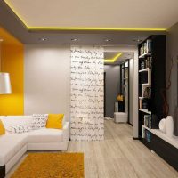 version du design insolite du salon 17 mètres carrés photo