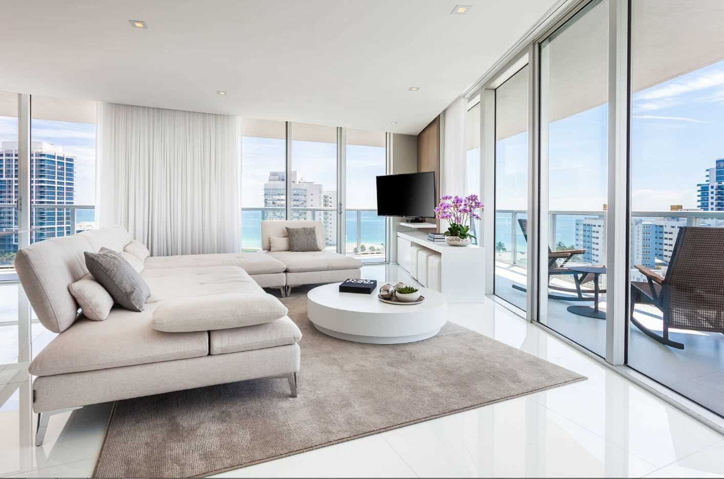 version de l'intérieur insolite du salon 17 mètres carrés