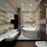 the idea of the original design of the bathroom in the apartment photo