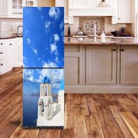 the idea of a beautiful decoration of the refrigerator in the kitchen photo