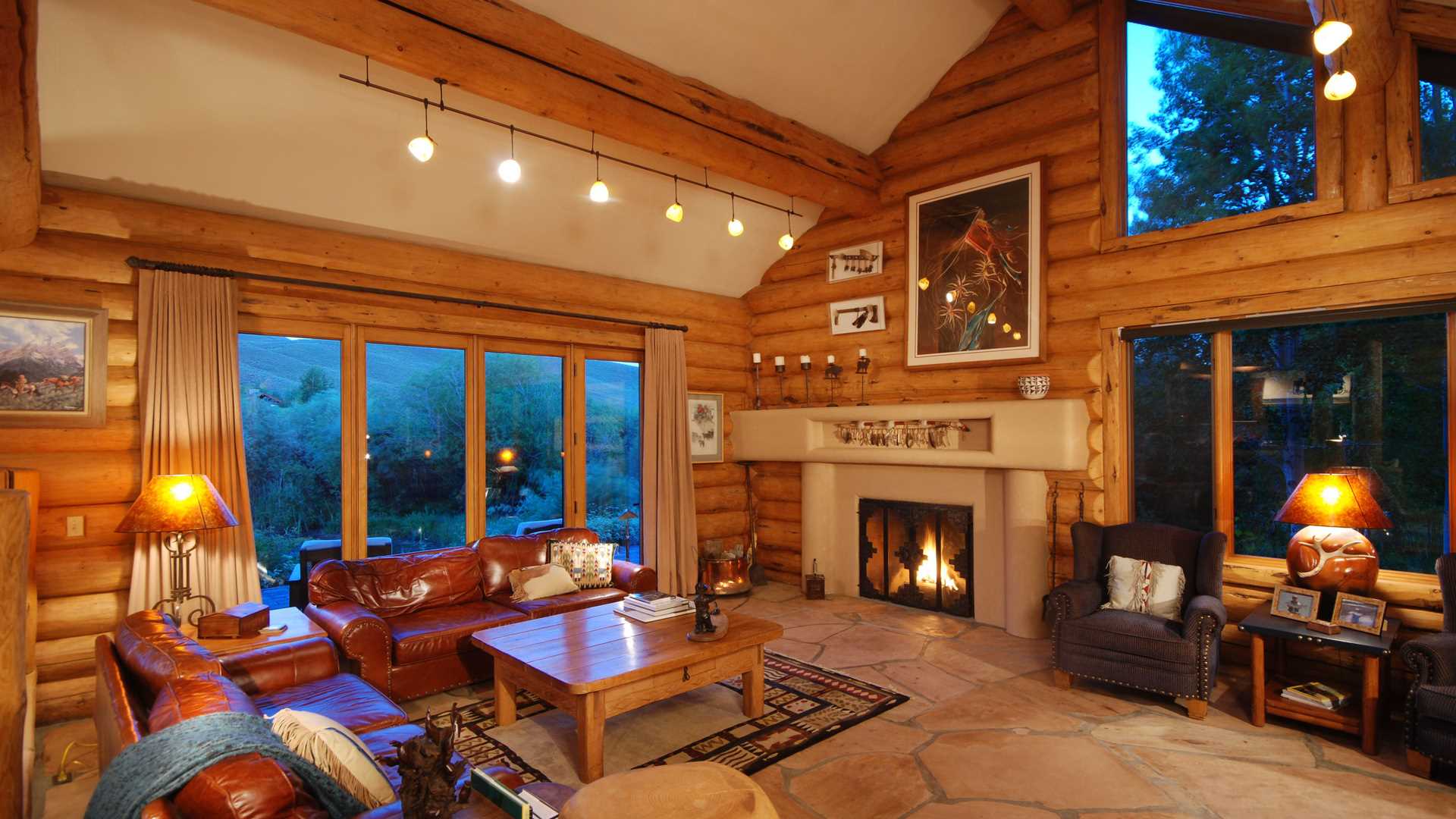 idea of a bright interior of a house in a village