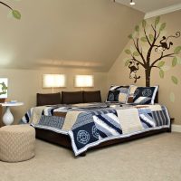 version of the modern decor of the apartment with a decorative pattern on the wall picture