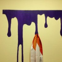 the idea of ​​a beautiful apartment decor with a decorative pattern on the wall picture