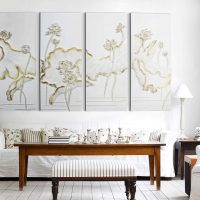 option de décoration murale lumineuse dans le salon photo