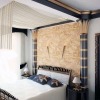 the idea of beautiful decorative plaster in the design of the living room photo