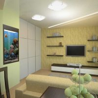 version du beau style du salon photo de 17 mètres carrés