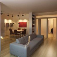 version de l'intérieur insolite du salon 17 mètres carrés de photo