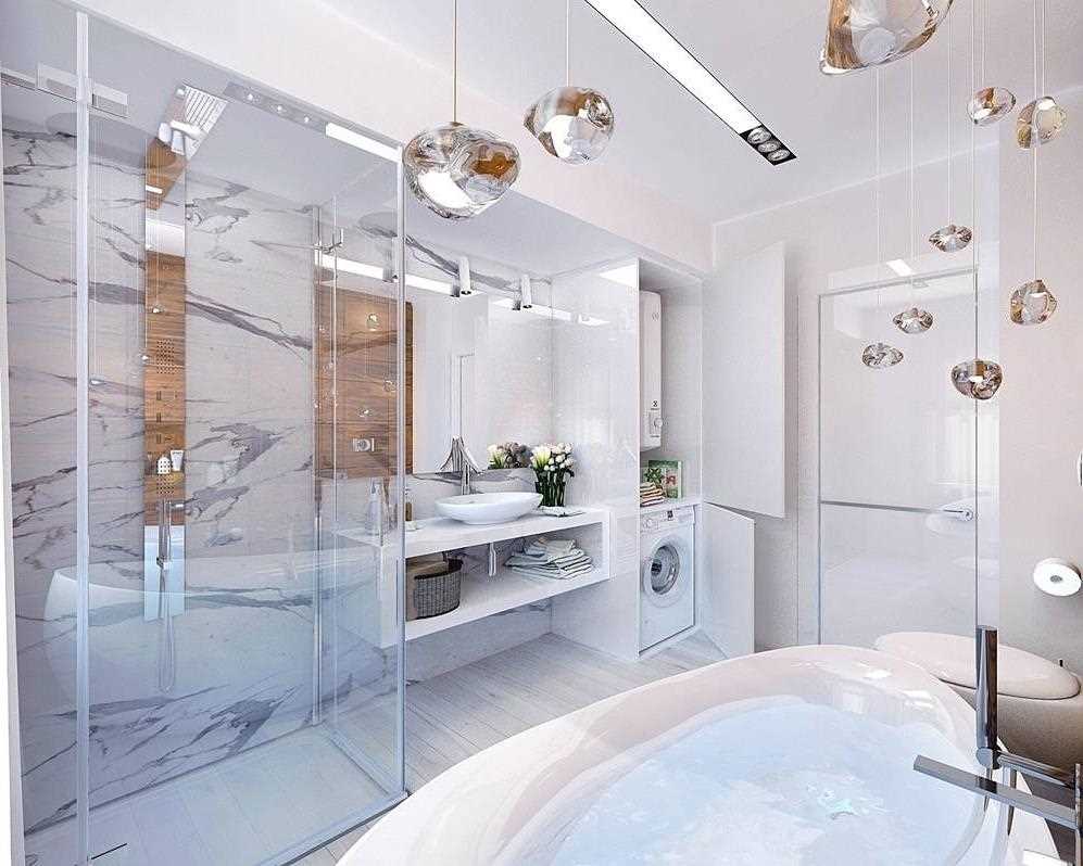 idea of ​​an unusual design of a bathroom of 6 sq.m