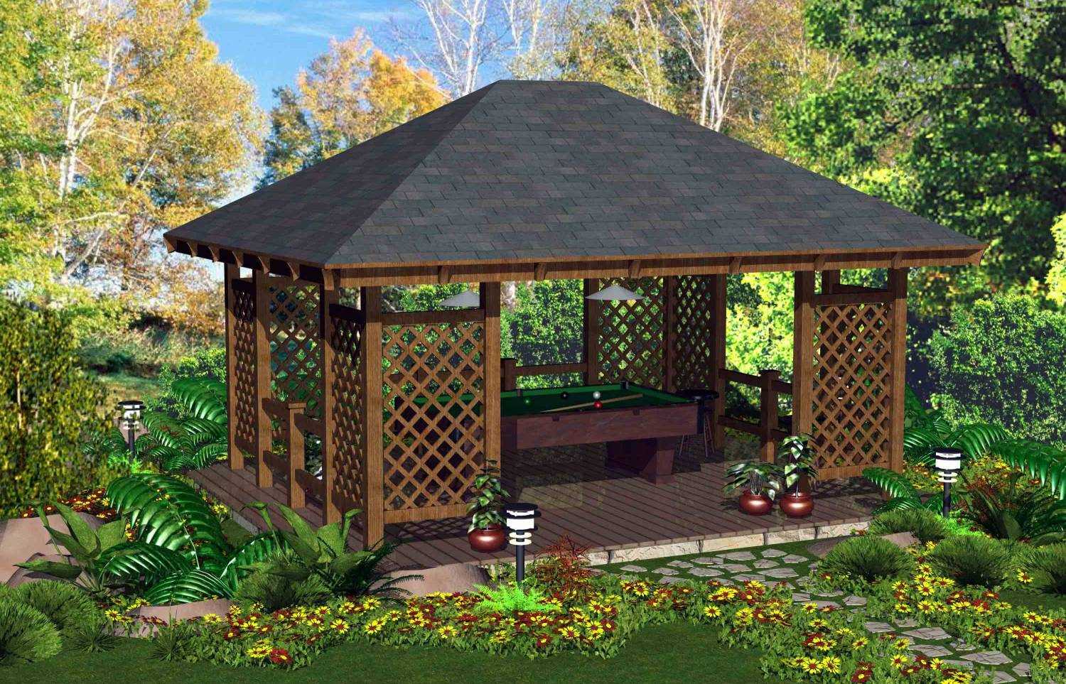 l'idée d'un design inhabituel du gazebo
