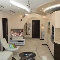 variant of a bright interior of a living room in a modern style picture