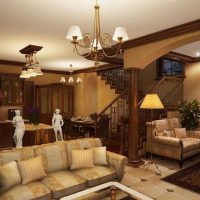 version du beau style de la salle dans une maison privée photo