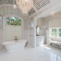 The idea of ​​a bright bathroom design in a classic style photo