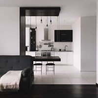 variant of the unusual decor of the apartment 50 sq.m photo