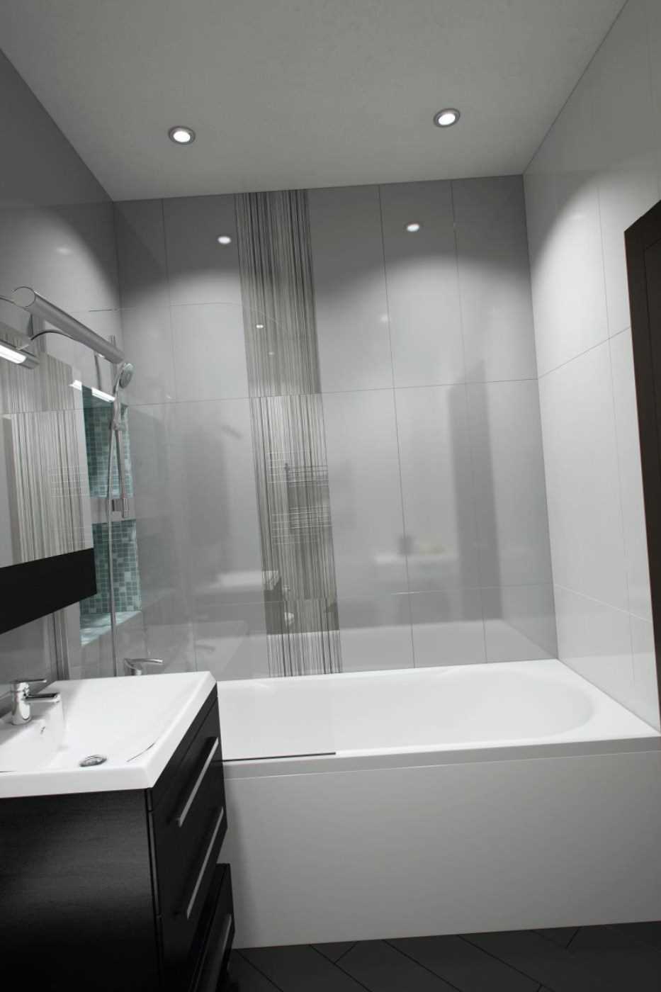 option d'un bel intérieur d'une salle de bain de 3 m2