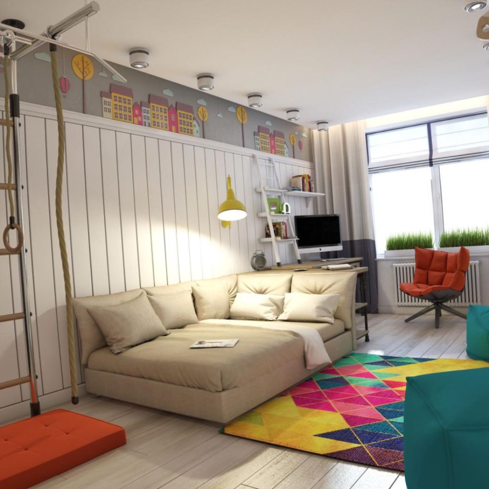 idea of a light decor for a bedroom in a modern style for a girl