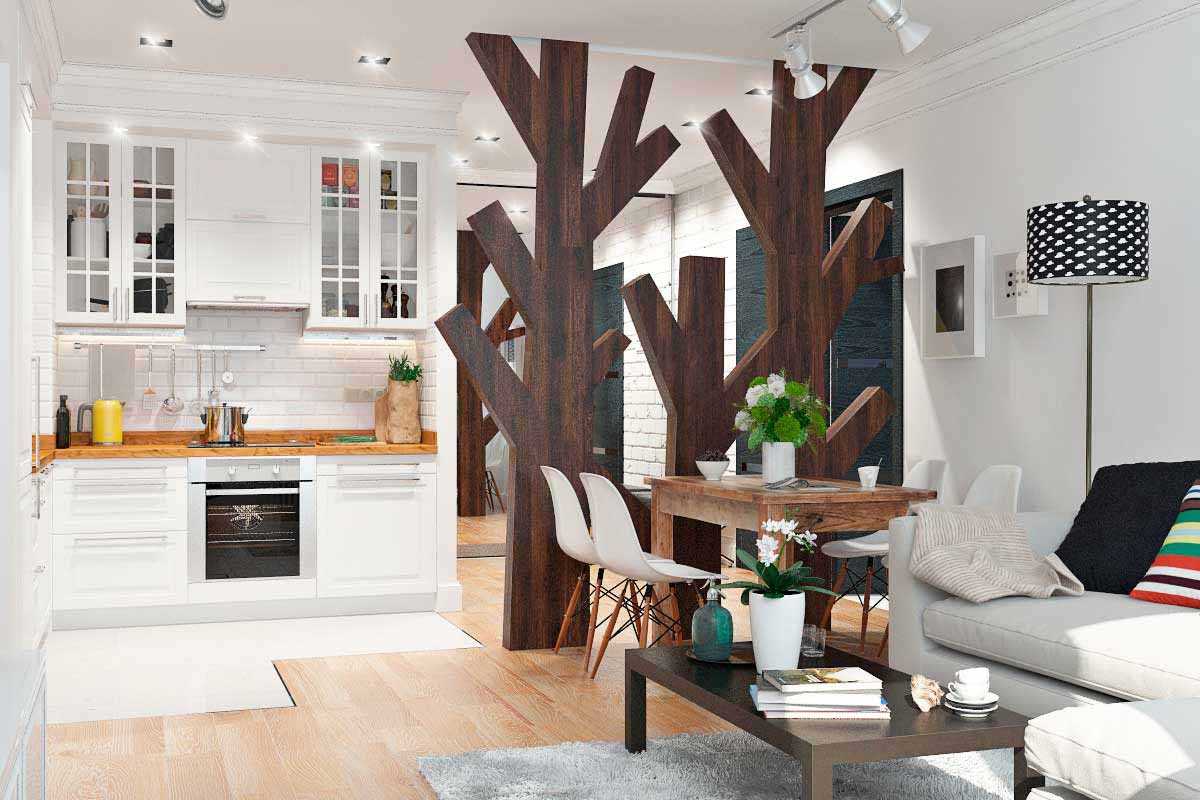 the idea of a light decor for a two-room apartment