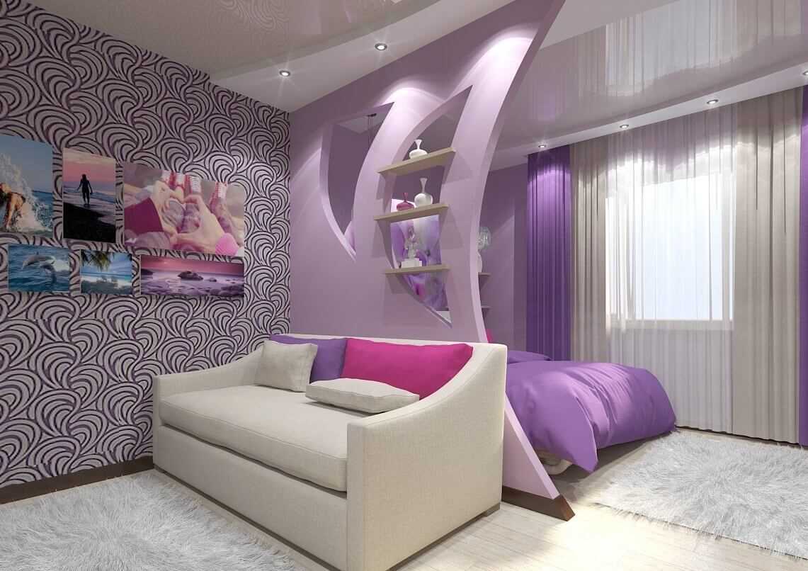 the idea of a beautiful decor of a bedroom living room 20 sq.m.