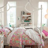 idea of a bright bedroom decor for a girl in a modern style picture