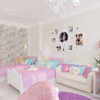 version of a light design nursery for two girls picture