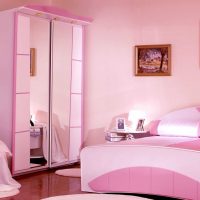 variant of the bright design of the bedroom for the girl in a modern style picture