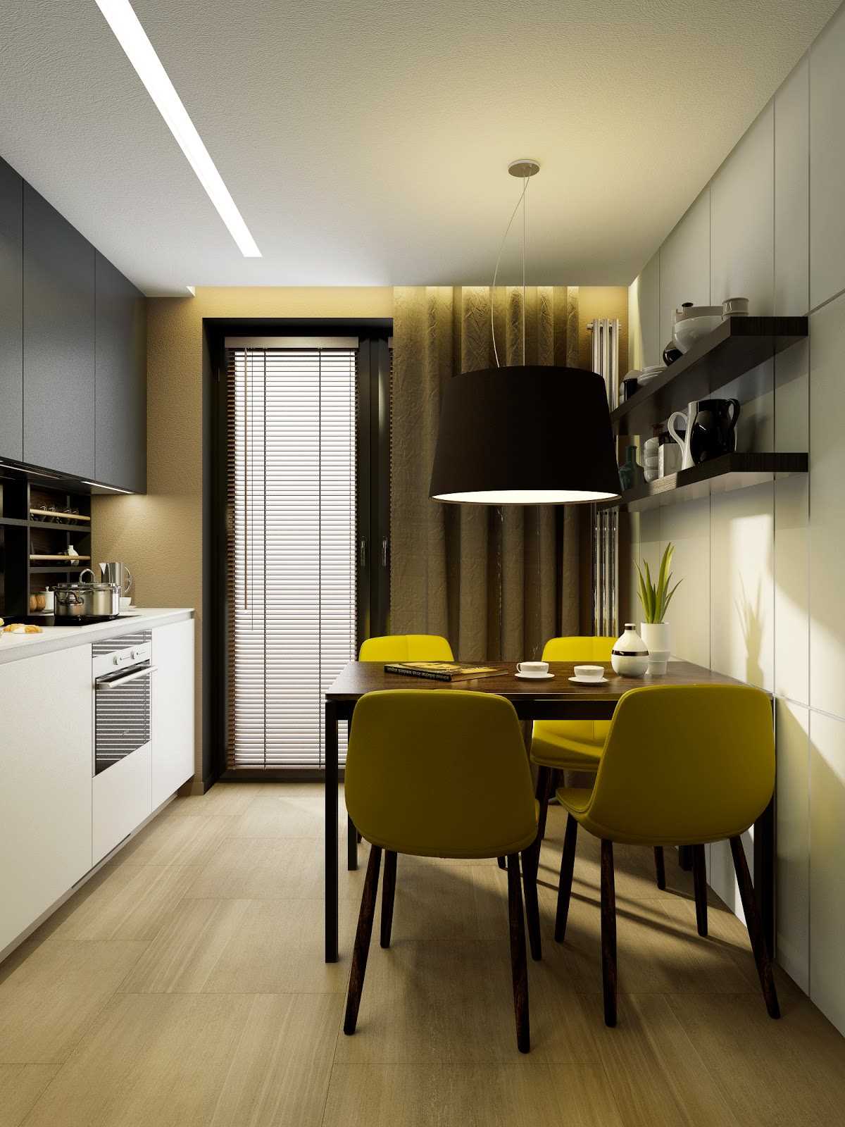 the idea of an unusual kitchen decor 9 sq.m