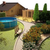 the idea of using light plants in the landscape design of a house photo