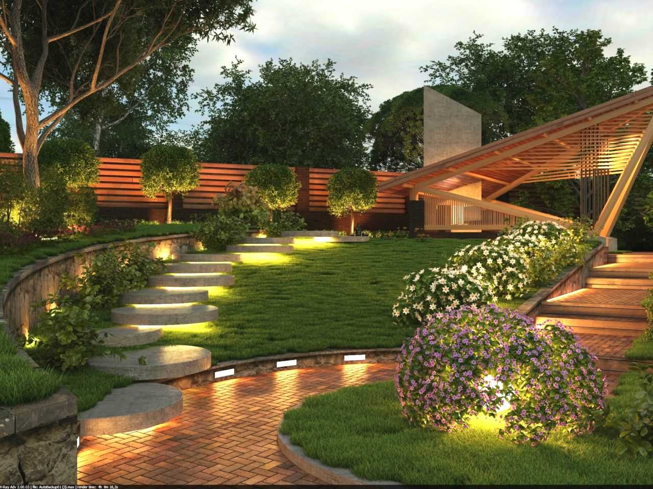 the idea of using unusual plants in the landscape design of the house