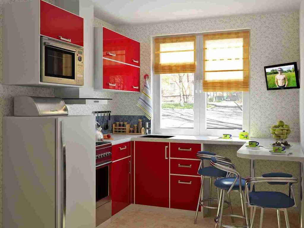 the idea of a bright kitchen design of 9 sq.m
