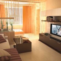 the idea of a bright decor of a bedroom living room 20 sq.m. picture