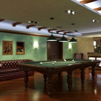 variant of a light decor of a billiard room photo